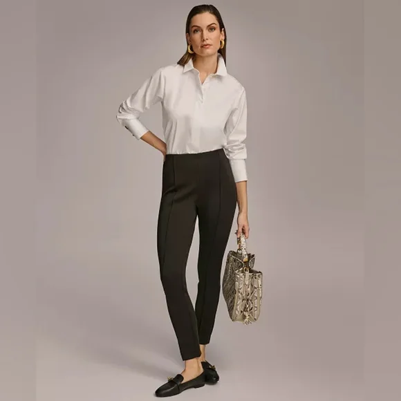 Donna Karan High Rise Slim Stretch Slacks Trousers - Picture 3 of 14